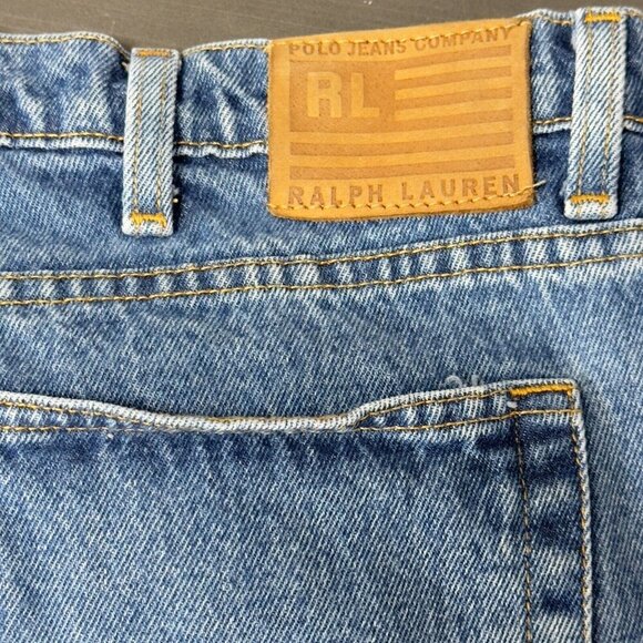 Vintage Polo Ralph Lauren Relaxed Fit Blue Jeans Cut 96572 Baggy Dad Denim - Picture 3 of 12